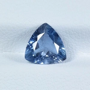 1.40 ct RARE COLLECTION GRAY BLUE / NATURAL APATITE - TRILLION Gem Video !!! - Picture 1 of 2