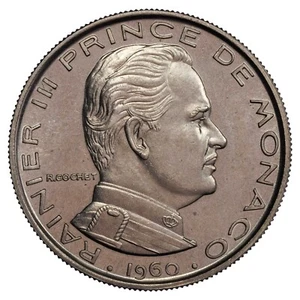 Monaco - 1 franc 1960 ESSAI Rainier III nickel - SPL - GadMC.150 KM.E38 monnaie - Imagen 1 de 2