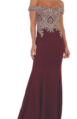 Vestido de noche formal con hombros descubiertos de moda Eva talla grande Foto 1 de 4