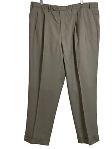 Pantalones delanteros planos Lauren Ralph Lauren 100 % lana para hombre talla 40x30 beige - Imagen 1 de 10