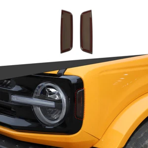 2 luces laterales delanteras lámpara decoración cubierta moldura para Ford Bronco 2021+ negro ahumado - Imagen 1 de 11