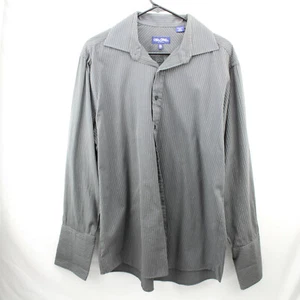 Sean John Men Gray Striped Long Sleeve Button Up Dress Shirt L 16.5 32/33 - Picture 1 of 7