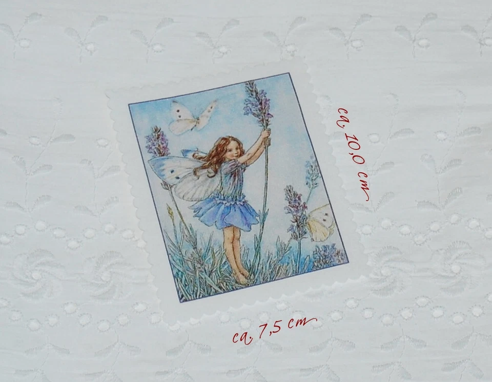 Applikation Aufnäher Patch Fairy Elfe Vintage Lavendel Fee - Bild 1 von 1