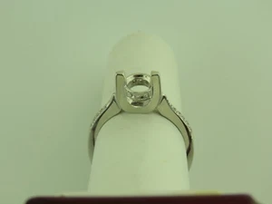 1/8CT Diamond Semi Mount Ring 14K White Gold FOR 1/2CT Round Center Stone - Picture 1 of 1
