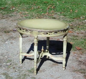 Vintage French Provincial Style Shabby Chic Round Circular Table - Bild 1 von 12