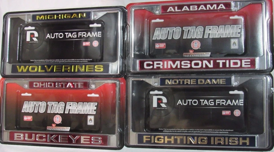 NCAA Laser-Cut License Plate Frame By Rico Industries -Select- Team Below - Image 1 of 1