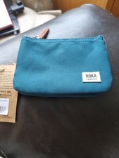 Roka London Carnaby Triple Compartment Sustainable Marine Canvas Purse NEW