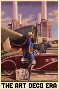 Poster Era Art Deco I vestiti, Aerei, Auto Poster Giclée Nuovo Stampa UV Raro - Foto 1 di 3