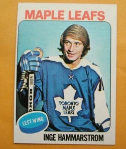 1975-76 TOPPS CARD #168 INGE HAMMARSTROM TORONTO MAPLE LEAFS - Picture 1 of 4