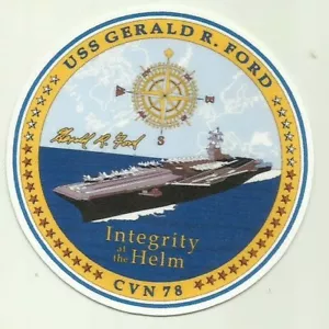2 USS GERALD R FORD CVN-78 U.S.NAVY AUFKLEBER lWar AIRCRAFT CARRIER SAILOR USA FLY - Bild 1 von 2