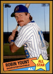 Robin Yount 2020 Topps 1985 35th Anniversary All-Stars 5x7 Gold #85AS-22 /10 Bre