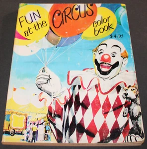 Vintage 1950's FUN AT THE CIRCUS COLOR BOOK Coloring Book Clown Cover B1 - Picture 1 of 2