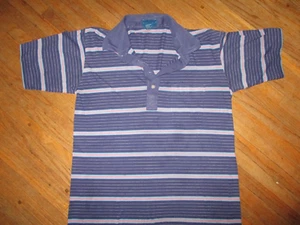 vtg 70s 80s TOWNCRAFT POLO SHIRT Blue Striped JC Penney Softest Thin Men's MD/SM - Picture 1 of 5