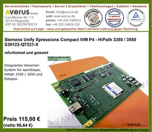 unify Siemens Xpressions Compact IVM P4 Hipath 3350 3550 Octopus F IVMP4/ Re_MwS - Zdjęcie 1 z 2