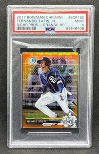 Fernando Tatis Jr. 2017 Bowman Chrome Mini ORANGE REFRACTOR #d /25 PSA 9 PRC - Picture 1 of 2