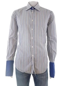 Peter Werth Size 5 Grey Men's Dress Shirt Cotton 100% Long Sleeve - Picture 1 of 5