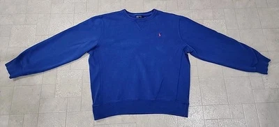 Ralph Lauren Polo Sudadera Para Hombres XL Azul Cuello Redondo Pullover Naranja Logo Foto 1 de 4