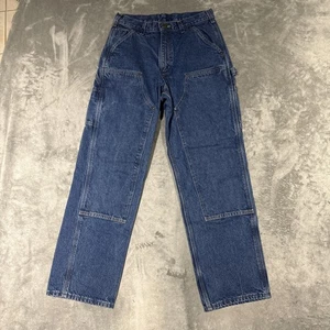 Carhartt Jeans Men 31x32 Blue Denim Double Knee Carpenter Workwear Loose B73 DST - Picture 1 of 9