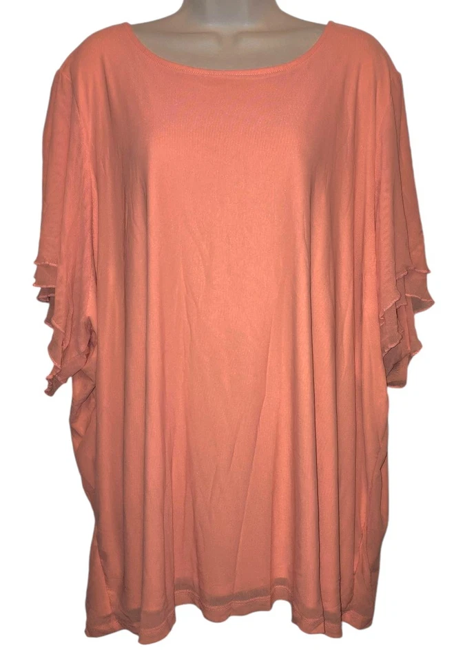 Blusa Top Torrid Forrada Naranja Sólido Elástica Nylon Talla 5 5X Foto 1 de 1