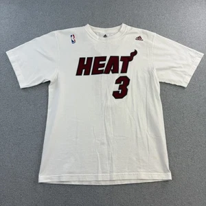 Miami Heat Shirt Mens Medium NBA Basketball Dwyane Wade 3 Adidas Tee Adult - Picture 1 of 11