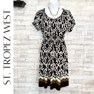 Vestido de Verano ST. TROPEZ WEST Marrón y Blanco Manga Corta, 4 - Imagen 1 de 11
