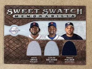 2009 SWEET SPOT SWEET SWATCH #TS-ODF DAVID ORTIZ/CARLOS DELGADO/PRINCE FIELDER - Picture 1 of 2