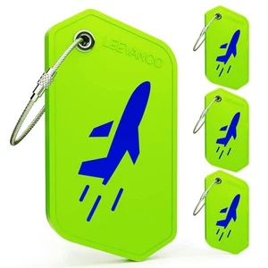 Silicone Luggage Tags for Suitcases Luggage Tags 4 Pack with Name ID Card Per... - Picture 1 of 7