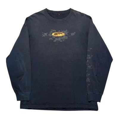 Camiseta Oakley De Colección Manga Larga Logo Grande Años 90 Software Hombres Talla XL Negra Foto 1 de 4