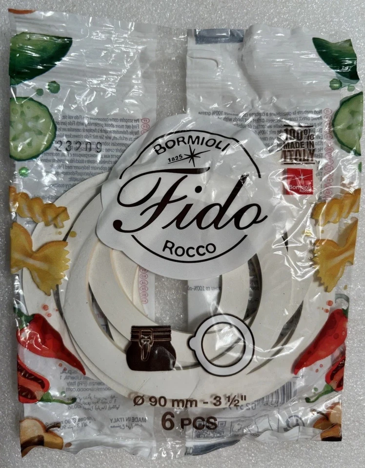 Bormioli Rocco- Replacement gaskets for FIDO jars - 6 pack Original OEM package - Image 1 of 1
