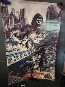 PÓSTER ORIGINAL VINTAGE DE LA PELÍCULA KING KONG 1976 PELÍCULA DARGIS DINO DELAURENTIS 36x24 - Imagen 1 de 2