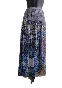 Maxi Falda Transparente Estampado Paisley Live And Let Live Mujer Talla 1XL Multicolor Boho - Imagen 1 de 11