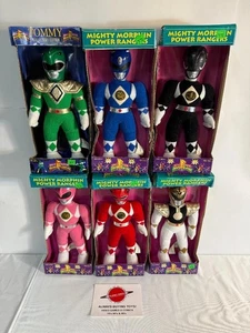Juego de 6 figuras de peluche Action Pal Vintage Power Rangers 1993 12" NUEVO verde blanco - Imagen 1 de 7
