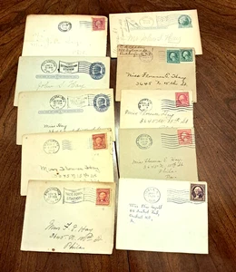 1907-19533(50) old envelopes with Scitt# 140 1c. Red stamps - Picture 1 of 5