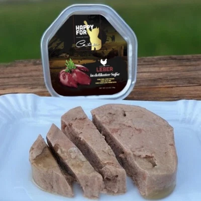 HAPPY FOR Cats Premium Katzenfutter getreidefrei  Leber Pastete 60 x 99,2g - Bild 1 von 3