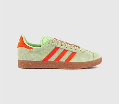 adidas Originals Gazelle Green Spark Orange Womens Trainers Size. UK. 7 - Image 1 of 4