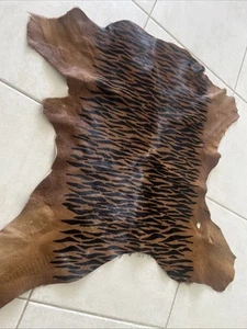 UNIQUE COWHIDE Animal print Brown Black Calf Skin Leather 3’ X 3’ - Picture 1 of 6