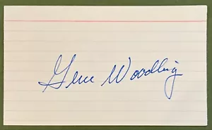 GENE WOODLING AUTOGRAPHED INDEX CARD NEW YORK YANKEE 1962 NEW YORK MET - Picture 1 of 1