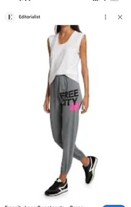 Free City Logo Dark Grey Sweatpants Size S - Picture 1 of 8