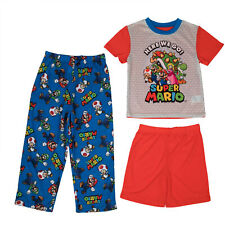 Super Mario Bros. Here We Go! 3-Piece Boys Pajama Set Multi-Color