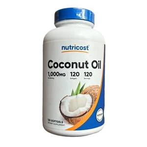 Coconut Oil Softgels (1000Mg) 120 Softgels, Extra Virgin Coconut Oil, Gluten Fre - Picture 1 of 2