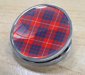 William Hamilton Scottish Tartan _ Metal Circle Fridge Magnet, Memo / Photo Clip - Picture 1 of 3