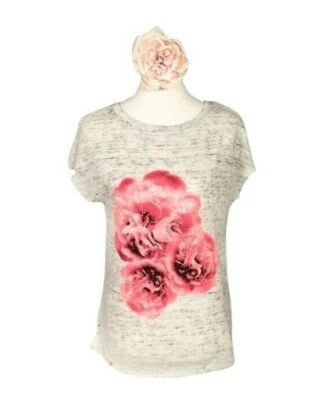 DAISY FUENTES Women's Floral Knit Top Cap Sleeve Size Small - Image 1 of 4