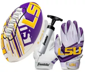LSU Tigers Kids NCAA Air Tech Mini Football & Gloves Set, Ages 4-9 - Picture 1 of 14