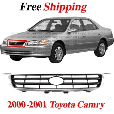 For 2000-2001 Grille Toyota Camry Chrome Shell with Black Insert Plastic Foto 1 de 4