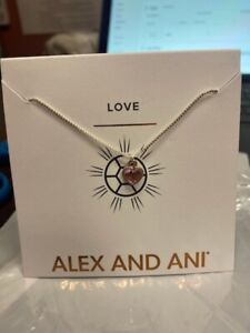 NEW AUTHENTIC Alex and Ani Rose Crystal Heart Birth Stone Necklace