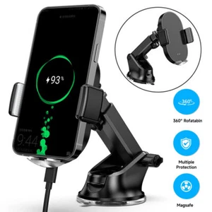 Car Truck Wireless Charger Dashboard Automatic Clamping Phone Holder Mount Stand - Picture 1 of 10