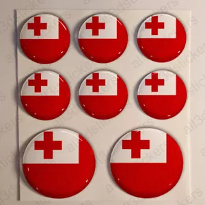 Stickers Tonga Gel Domed Resin 3D Flags Tonga Vinyl Sticker Decals Helmet Car - Picture 1 of 1