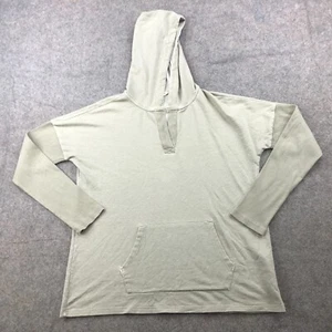 Lucky Brand Hoodie Womens Large Beige V Neck Hooded Sweatshirt Pullover * - Picture 1 of 12