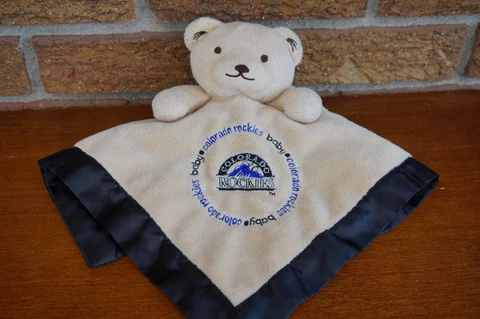 SECURITY Blanket BABY Fanatic COLORADO Rockies BASEBALL Logo Teddy BEAR Lovey To Cover