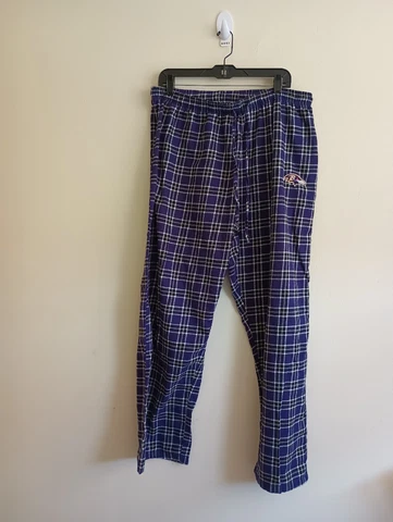 Baltimore Ravens Pajama Pants Mens  Purple Plaid Drawstring Football NFL 2XLarge Cover